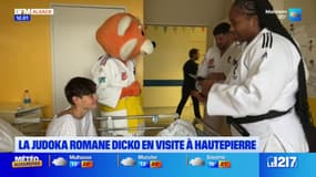 Strasbourg: Romane Dicko, judokate médaillée d'or par équipe aux JO, en visite à l'hôpital de Hautepierre