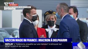 Vaccin "made in France": Emmanuel Macron est arrivé à l'usine Delpharm