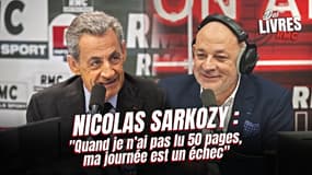 Nicolas Sarkozy face à Fred Hermel pour le podcast "Des livres RMC"
