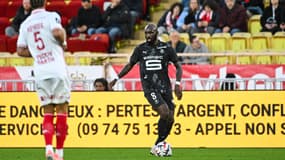 Le milieu de terrain du Stade Rennais Seko Fofana à Monaco, Ligue 1, 25 janvier 2025