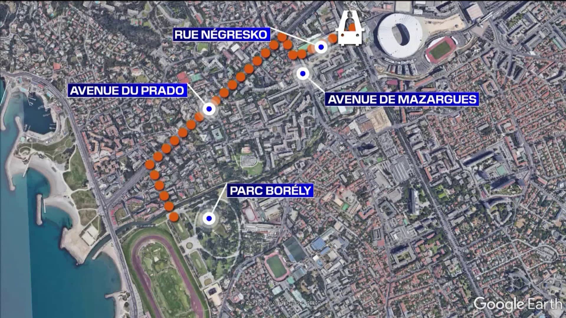 Parcours de la papamobile dans Marseille ce samedi 23 septembre 2023. Parcours de la papamobile dans Marseille ce samedi 23 septembre 2023.