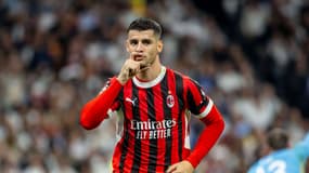 L'attaquant de l'AC Milan Alvaro Morata face au Real Madrid le 5 novembre 2024