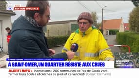 Inondations dans le Pas-de-Calais: un quartier de Saint-Omer résiste aux crues