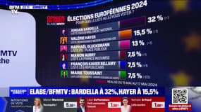 Européennes: le RN se stabilise en tête à 32%, l’écart entre Renaissance et le PS se réduit