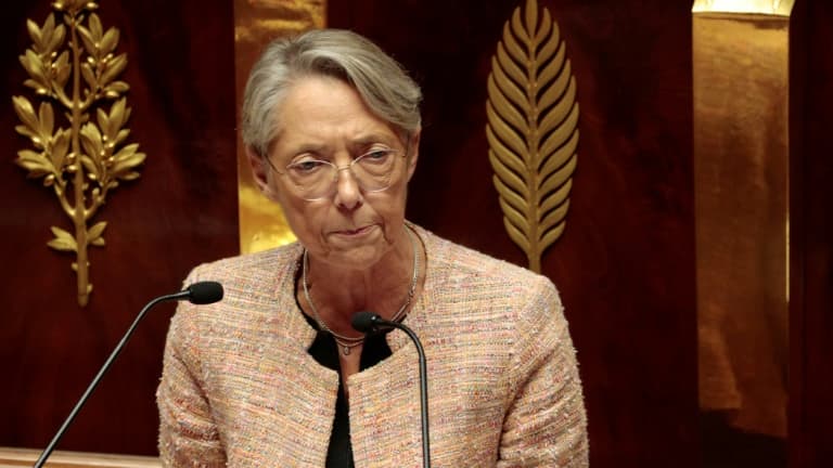 La Première ministre Elisabeth Borne à l'Assemblée nationale lors du débat budgétaire, le 31 octobre 2022, à Paris 