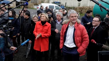 Laurent Wauquiez et Valérie Pécresse lors d'un déplacement en janvier.