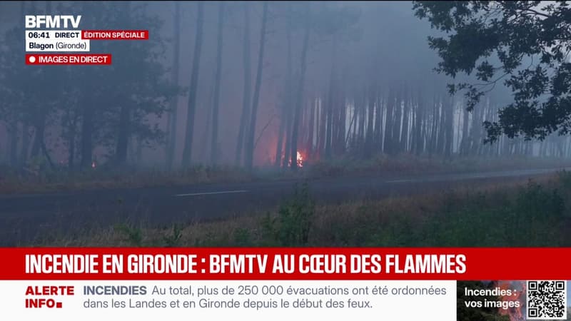 Incendie en Gironde: des reprises de feu à Blagon