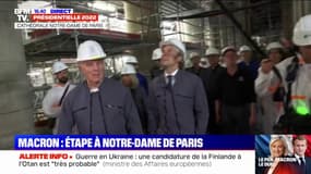 Trois ans après l'incendie, Emmanuel Macron en visite à la cathédrale Notre-Dame de Paris