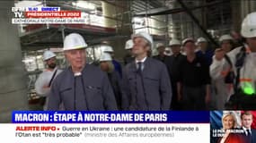 Trois ans après l'incendie, Emmanuel Macron en visite à la cathédrale Notre-Dame de Paris