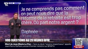 Réforme des retraites: "où part notre argent?" Vos questions au 20 heures de BFMTV