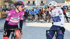 Tadej Pogacar et Remco Evenepoel lors de Tirreno-Adriatico 2022.