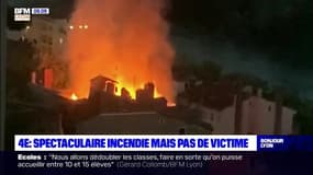 Impressionnant incendie dans la nuit à la Croix-Rousse, l'immeuble menace désormais de s'effondrer