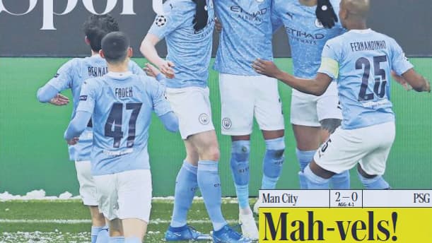 La une du cahier Sport du Telegraph