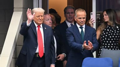 Le président américain Donald Trump et le PDG de Rolex Jean-Frédéric Dufour (à droite) avant la finale de l'US Open le 7 septembre 2025.