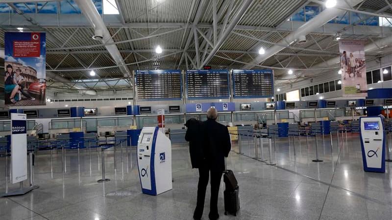 L'aéroport Eleftherios Venizelos d'Athènes. Des dizaines de milliers de Grecs ont répondu mardi à un appel à la grève générale de 48 heures contre un nouveau plan d'austérité qui, selon les syndicats, menace d'affaiblir encore les plus pauvres et ruiner c