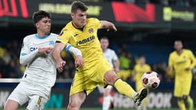 Ligue Europa - Leonardo Balerdi et Alexander Sorloth lors de Villarreal-OM, le 14 mars 2024