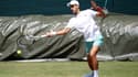 Novak Djokovic à l'entraînement lors de Wimbledon 2023.