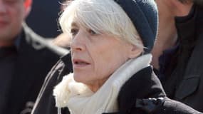 Françoise Hardy en mars 2009, aux obsèques d'Alain Bashung à Paris.