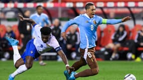 Aurélien Tchouaméni et Youri Tielemans lors du match de Ligue des nations Belgique-France - 14/10/2024