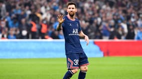 Lionel Messi avec le PSG, au Vélodrome le 24 octobre 2021