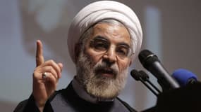 Hassan Rohani, lors de la campagne présidentielle iranienne en mai 2013.