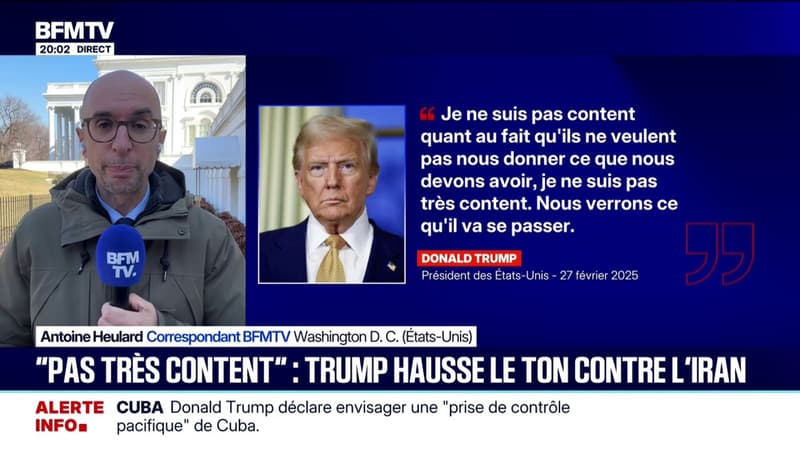 Donald Trump, "pas très content" des négociations avec l'Iran, assure ne pas avoir pris de "décision finale" quant à une intervention