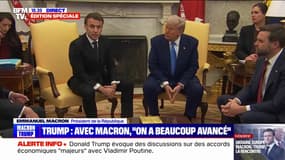 "Notre objectif commun est de bâtir la paix" en Europe: Emmanuel Macron s'exprime depuis le bureau ovale