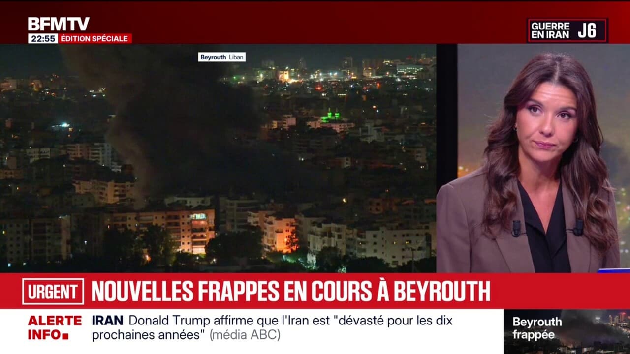 Conflit au Moyen-Orient: la presse libanaise décompte, pour l'instant, cinq frappes dans le sud de Beyrouth au Liban Kép