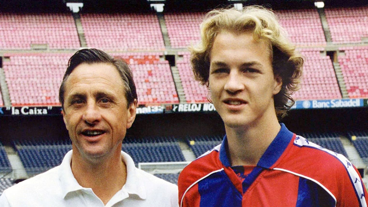 Johan Cruyff et son fils Jordi Cruyff avec le FC Barcelone - 03/06/1995