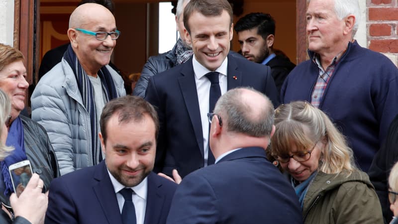 Macron à Gasny, dans l'Eure, le 15 janvier 2019.