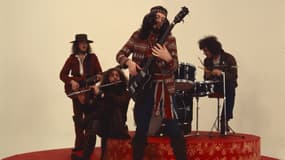 Le groupe Jethro Kull sur un plateau de tournage en 1969