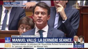 Les derniers mots de Manuel Valls à l'Assemblée nationale: "Je voudrais exprimer ma reconnaissance à la politique"