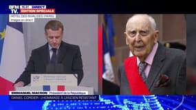 Hommage à Daniel Cordier: Emmanuel Macron évoque un homme "prêt à tous les sacrifices pour que la France restât la France"