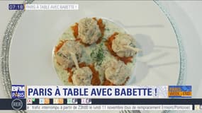 A table avec Babette : Boulettes de poulet vapeur à la crème d'herbes et ses carottes confites