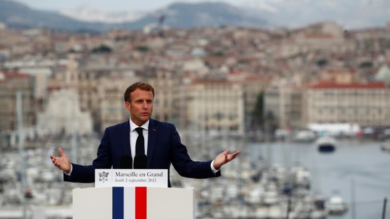 Le président Emmanuel Macron au Palais du Pharo, le 2 septembre 2021 à Marseille