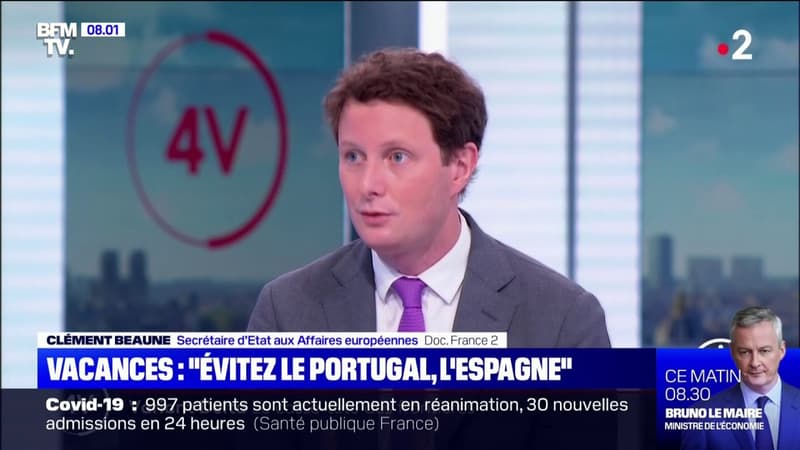 Clément Beaune: "Ceux qui n'ont pas encore réservé leurs vacances, éviter l'Espagne et le Portugal"