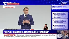 "Les sondages indiquent que les deux tiers des Français comprennent et veulent cette dissolution", affirme Emmanuel Macron