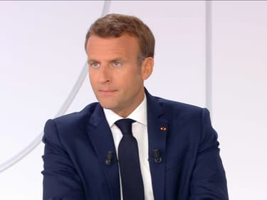 Emmanuel Macron lors de son interview du 14 juillet 2020.