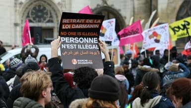 Manifestation contre la loi immigration, le 25 janvier 2024 à Paris