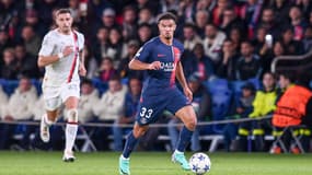 Warren Zaïre-Emery lors de la victoire du PSG face à l'AC Milan (3-0) en Ligue des Champions, le 25 octobre 2023