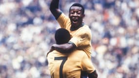 Pelé lors de la Coupe du monde de football 1970, à Mexico City le 21 juin 1970