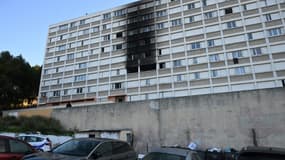 Un immeuble de la cité Parc Kalliste où s'est déclaré un incendie, le 30 janvier 2024 à Marseille