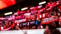 Les supporteurs de Benfica brandissent leurs écharpes à l'Estadio da Luz, 11 avril 2024