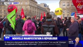 Retraites: nouvelle manifestation place de la République à Paris 