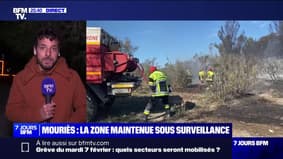 Incendie fixé à Mouriès: de nombreux pompiers restent mobilisés pour éviter toute reprise