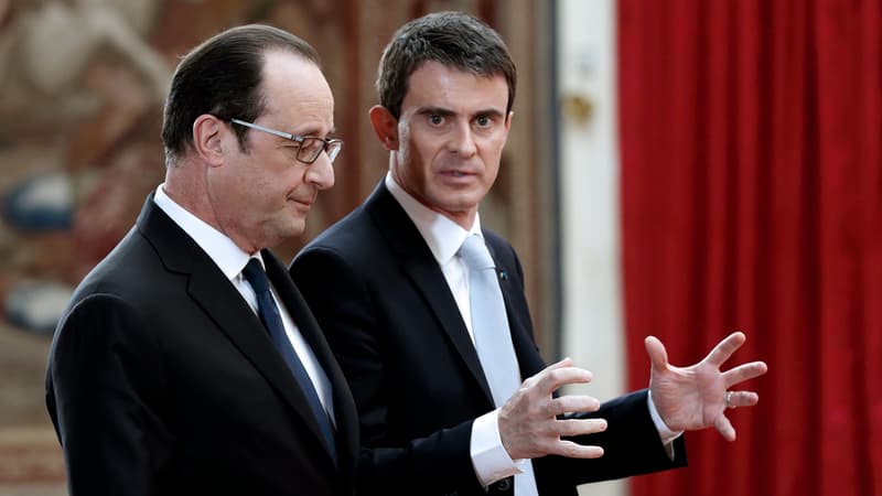 Les cotes de popularité de Manuel Valls et de François Hollande sont de nouveau en baisse (photo d'illustration).