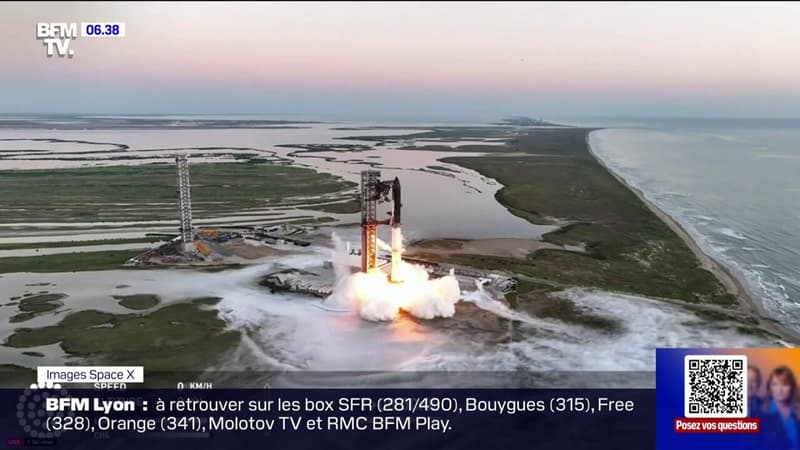 SpaceX rattrape le premier étage de sa mégafusée Starship à l'aide de bras mécaniques, une première