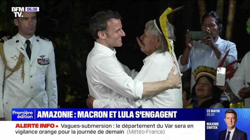 Brésil: Emmanuel Macron a remis la Légion d'honneur au chef Raoni, icone de la défense de l'Amazonie