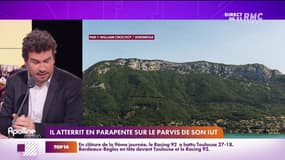 « Les histoires de Pierrick Bonno » : Il atterrit en parapente sur le parvis de son IUT - 01/11