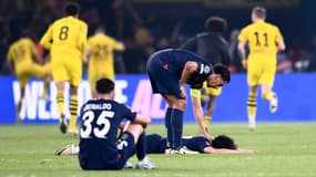 Les joueurs du PSG après l'élimination contre Dortmund le 7 mai 2024